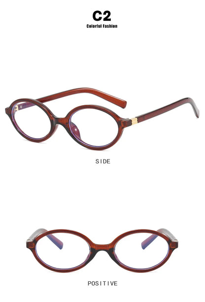 Vintage Oval Sunglasses NEW Women Luxury Brand Designer Small Oval Anti Blue Light Glasses Retro Fashion Men Leopard Eyegalsses