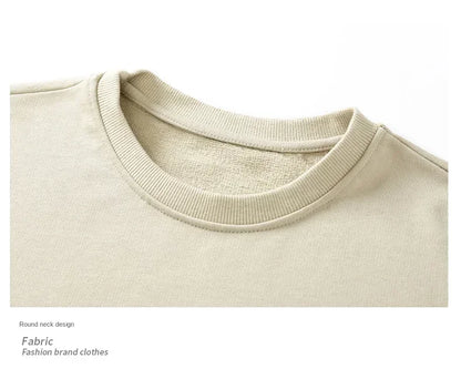 2024 Spring Autumn New Men Casual Sweatshirts Harajuku Loose Streetwear Tops O Neck Pullover Hoody Solid Mens Sweatshirts M-3XL