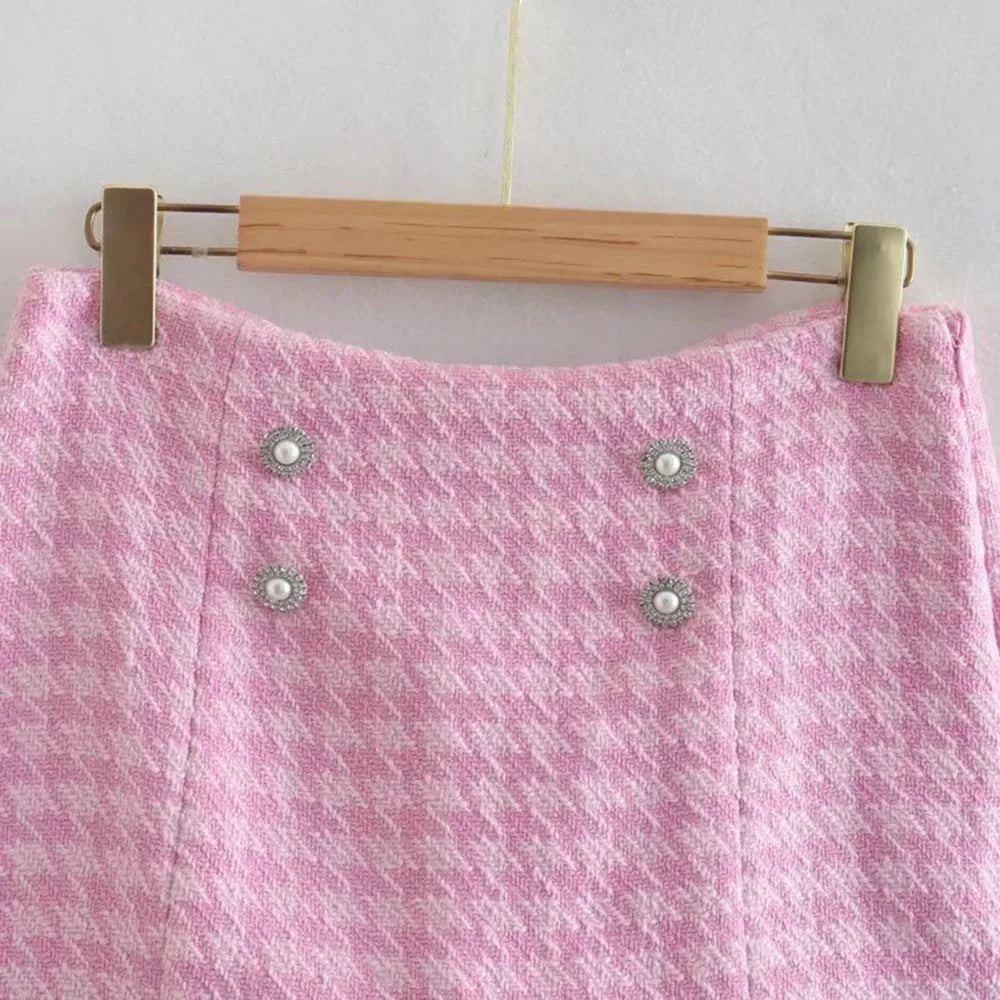 Klacwaya Tweed Set 2 Piece Chic Blazer Women Suit Shorts Sets Women 2022 Suit With Shorts For Women Female Suits