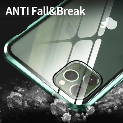 Anti-Peeping Privacy Protection Magnetic Case For iPhone 17 16e 16 15 11 14 12 13 Pro XS Max XR SE2 X 8 Double Glass Metal Cover