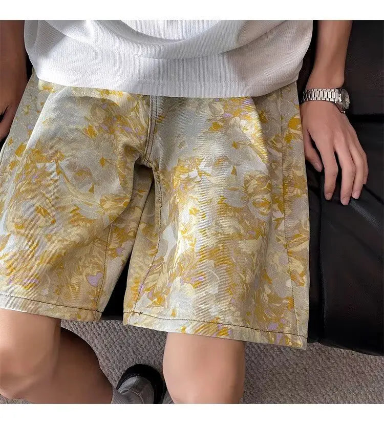 Jacquard Denim Shorts