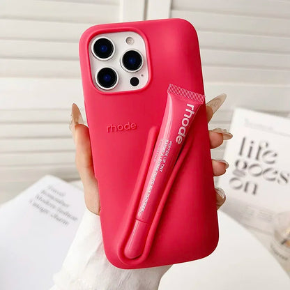 Fashion Limited Edition Lemontini Lip Gloss Phone Case for IPhone 17 11 12 13 14 15 16 Pro Max Plus Lipstick Holder Soft Cover