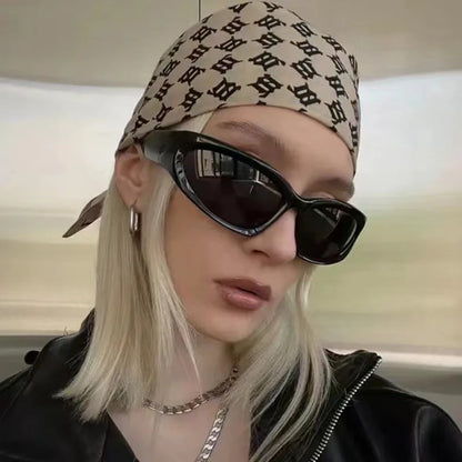 Unisex Y2K Cyberpunk Cool Black Silver Sunglasses for Men Women Stylish Future Science Polarised Lens Cycling Eyewear