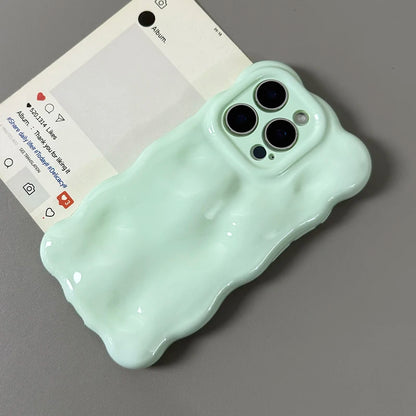 Candy Color Glossy 3D Meteorite Pattern For iPhone 16 Pro Max 17 Air 15 Plus 13 14 12 11 Shockproof Back Cover