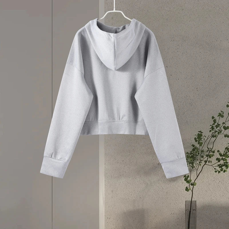 Casual Women's Tracksuit With Hat Zipper Full Sleeve Coat Loose Pants Solid Two Pieces Female Sets 2025 Autumn Sport Lady Suit