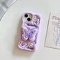 Lovely 3D Butterfly Folding Stand Bracket Phone Case For iPhone 16 Pro Max 13 14 15 11 12 X XR XS Max Soft Silicone Back Cover