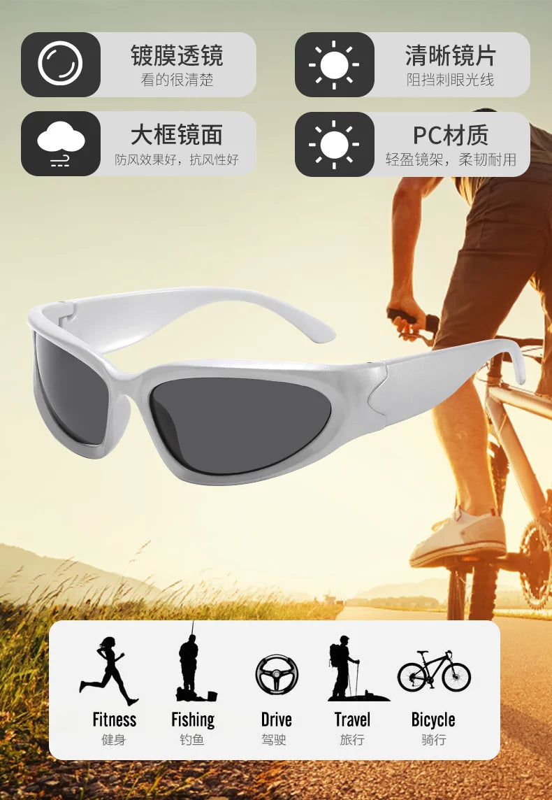 New arrival Popular Women's Sunglasses Punk Sunglasses Unique Oval Sun Glasses Men Goggle Shades Mirror Colorful Y2K Eyewear