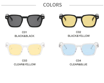 Popular Women's Sunglasses Trend Vintage Square Frame Black Yellow Sun Glasses Fashion Women Eyeglasses Ladies Eyewear