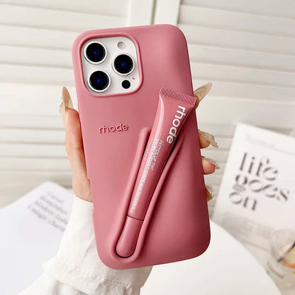 Fashion Limited Edition Lemontini Lip Gloss Phone Case for IPhone 17 11 12 13 14 15 16 Pro Max Plus Lipstick Holder Soft Cover