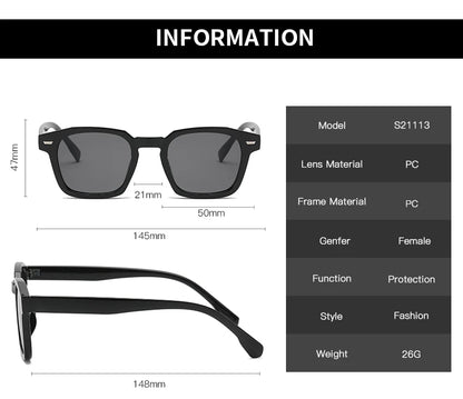 Popular Women's Sunglasses Trend Vintage Square Frame Black Yellow Sun Glasses Fashion Women Eyeglasses Ladies Eyewear