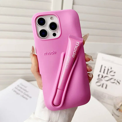 Fashion Limited Edition Lemontini Lip Gloss Phone Case for IPhone 17 11 12 13 14 15 16 Pro Max Plus Lipstick Holder Soft Cover