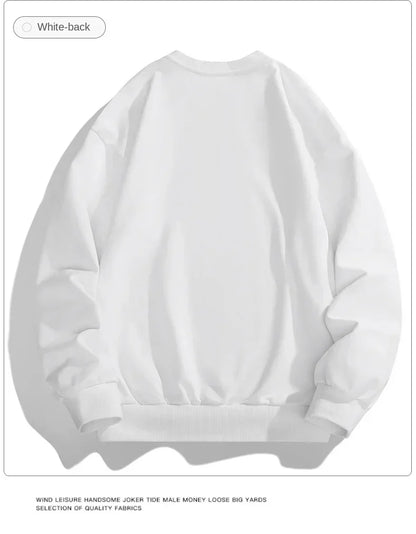 2024 Spring Autumn New Men Casual Sweatshirts Harajuku Loose Streetwear Tops O Neck Pullover Hoody Solid Mens Sweatshirts M-3XL