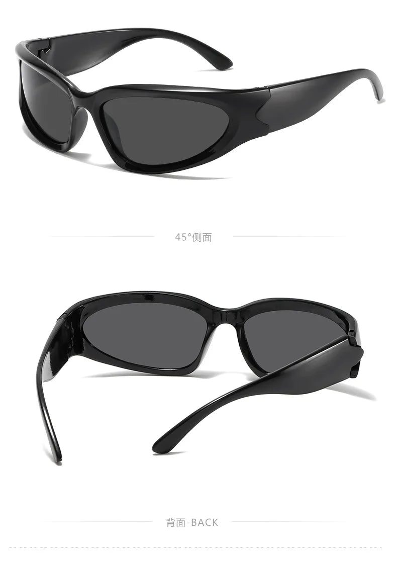 New arrival Popular Women's Sunglasses Punk Sunglasses Unique Oval Sun Glasses Men Goggle Shades Mirror Colorful Y2K Eyewear