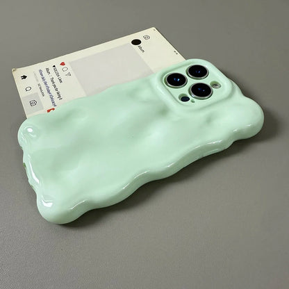 Candy Color Glossy 3D Meteorite Pattern For iPhone 16 Pro Max 17 Air 15 Plus 13 14 12 11 Shockproof Back Cover