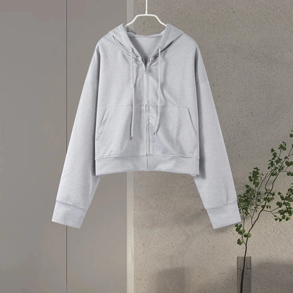 Casual Women's Tracksuit With Hat Zipper Full Sleeve Coat Loose Pants Solid Two Pieces Female Sets 2025 Autumn Sport Lady Suit