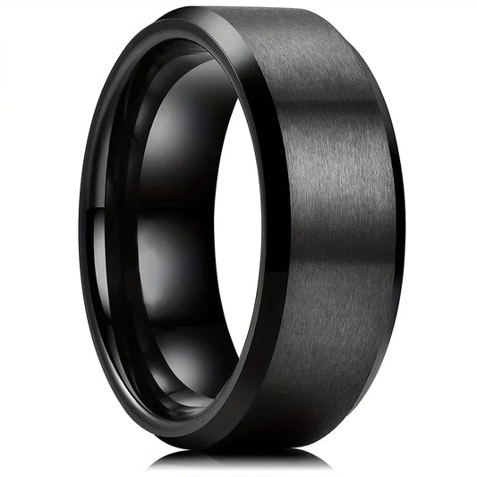 Stainless Steel Rings for Men, Colors: Black Golden Silvery Color, US Sizes 6-13, Men's Simple Band Rings