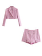 Klacwaya Tweed Set 2 Piece Chic Blazer Women Suit Shorts Sets Women 2022 Suit With Shorts For Women Female Suits