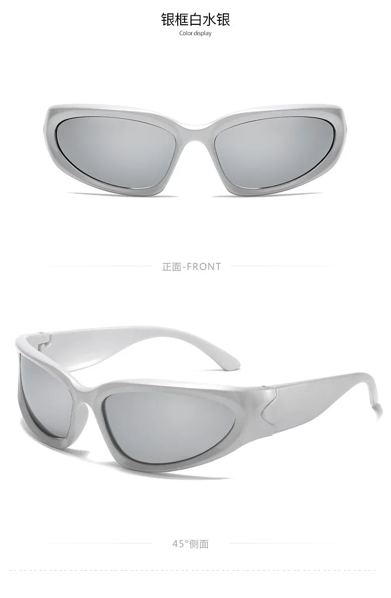 New arrival Popular Women's Sunglasses Punk Sunglasses Unique Oval Sun Glasses Men Goggle Shades Mirror Colorful Y2K Eyewear