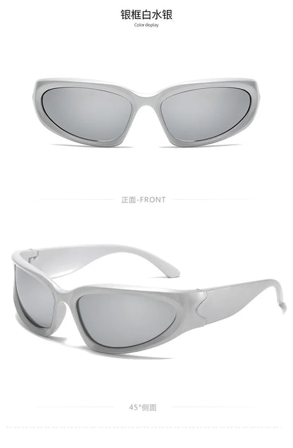 New arrival Popular Women's Sunglasses Punk Sunglasses Unique Oval Sun Glasses Men Goggle Shades Mirror Colorful Y2K Eyewear