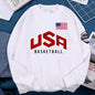USA Basketballer Printed Street Casual Hoody Men Women Hip Hop Oversized Clothing Loose Warm Fleece Sweatshirts Couple Hoodies