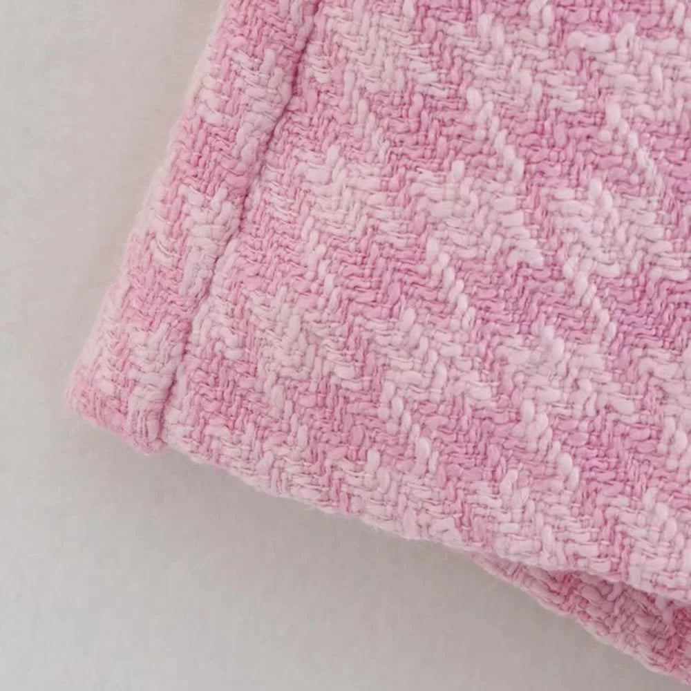 Klacwaya Tweed Set 2 Piece Chic Blazer Women Suit Shorts Sets Women 2022 Suit With Shorts For Women Female Suits