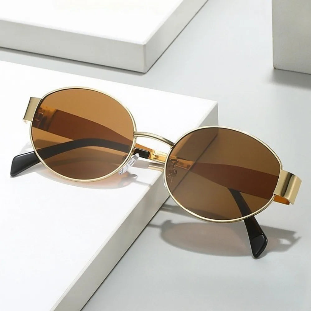 Retro Oval Sunglasses for Women Men Trendy Sun Glasses Classic Shades UV400 Protection Fashion Sun Glasses