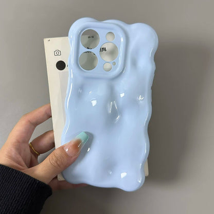 Candy Color Glossy 3D Meteorite Pattern For iPhone 16 Pro Max 17 Air 15 Plus 13 14 12 11 Shockproof Back Cover