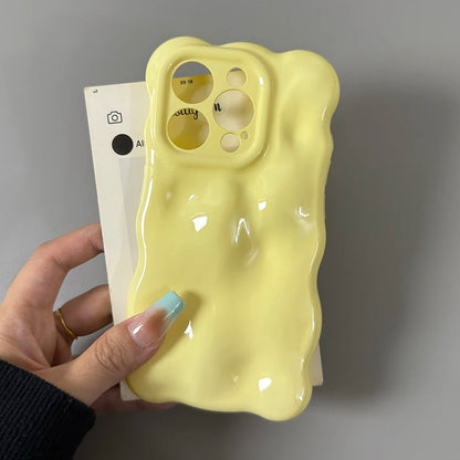 Candy Color Glossy 3D Meteorite Pattern For iPhone 16 Pro Max 17 Air 15 Plus 13 14 12 11 Shockproof Back Cover