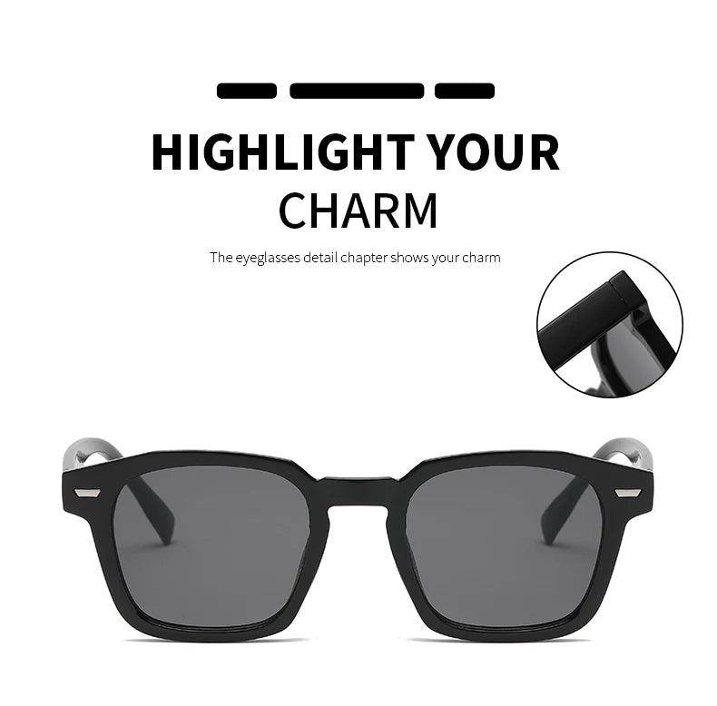Popular Women's Sunglasses Trend Vintage Square Frame Black Yellow Sun Glasses Fashion Women Eyeglasses Ladies Eyewear