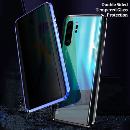 Anti-Peeping Privacy Protection Magnetic Case For iPhone 17 16e 16 15 11 14 12 13 Pro XS Max XR SE2 X 8 Double Glass Metal Cover