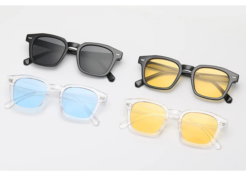 Popular Women's Sunglasses Trend Vintage Square Frame Black Yellow Sun Glasses Fashion Women Eyeglasses Ladies Eyewear