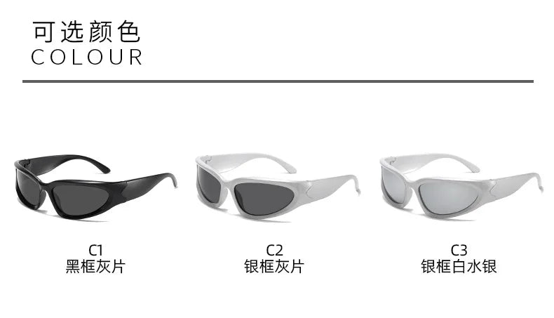 New arrival Popular Women's Sunglasses Punk Sunglasses Unique Oval Sun Glasses Men Goggle Shades Mirror Colorful Y2K Eyewear