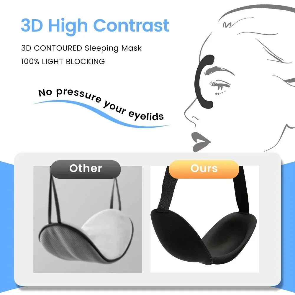 3D Sleep Mask Blindfold Sleeping Aid Soft Memory Foam Eye mask for Sleeping Travel Blockout Light Slaapmasker Eye Cover