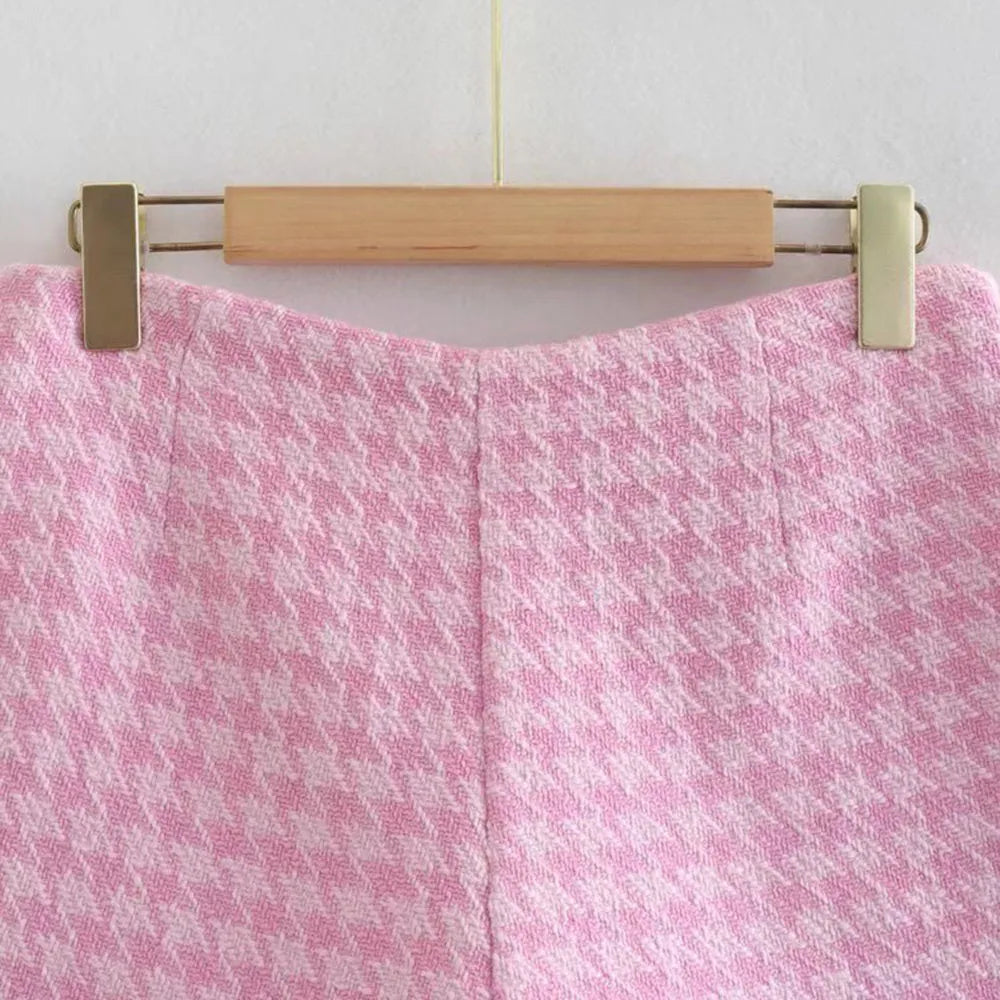 Klacwaya Tweed Set 2 Piece Chic Blazer Women Suit Shorts Sets Women 2022 Suit With Shorts For Women Female Suits