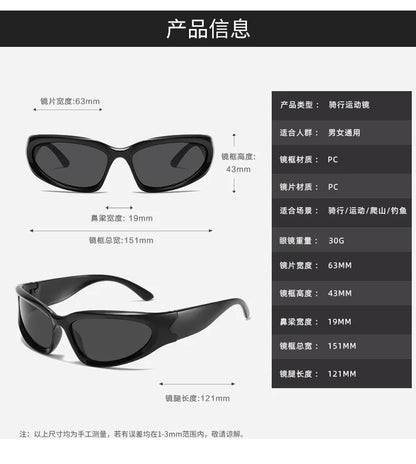 New arrival Popular Women's Sunglasses Punk Sunglasses Unique Oval Sun Glasses Men Goggle Shades Mirror Colorful Y2K Eyewear