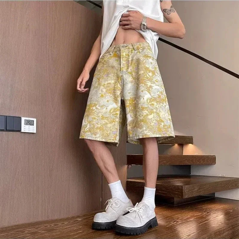 Jacquard Denim Shorts