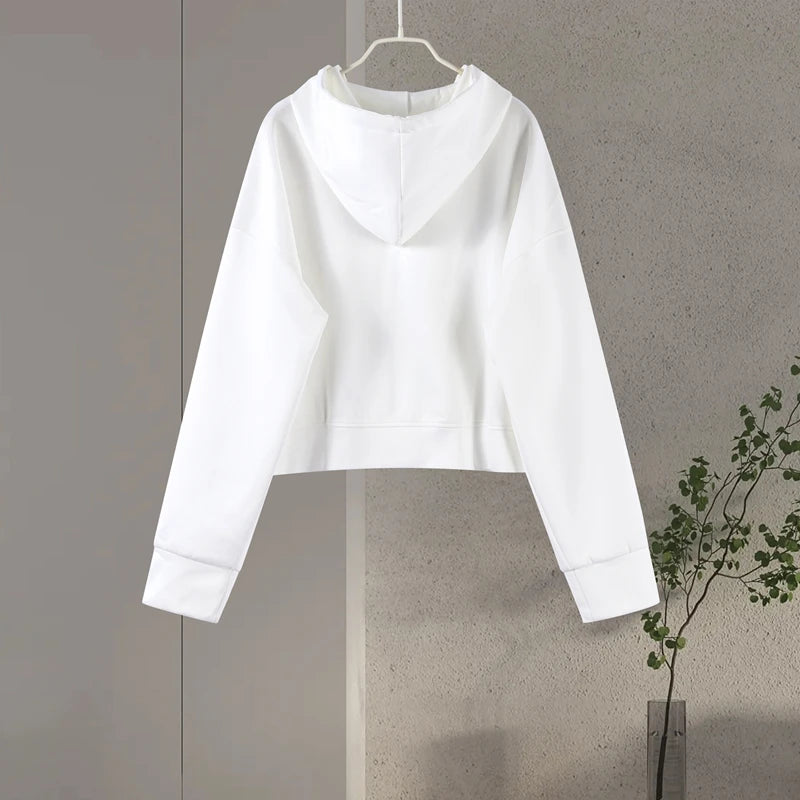 Casual Women's Tracksuit With Hat Zipper Full Sleeve Coat Loose Pants Solid Two Pieces Female Sets 2025 Autumn Sport Lady Suit