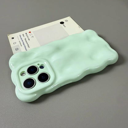 Candy Color Glossy 3D Meteorite Pattern For iPhone 16 Pro Max 17 Air 15 Plus 13 14 12 11 Shockproof Back Cover