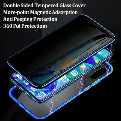 Anti-Peeping Privacy Protection Magnetic Case For iPhone 17 16e 16 15 11 14 12 13 Pro XS Max XR SE2 X 8 Double Glass Metal Cover