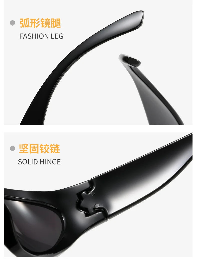 New arrival Popular Women's Sunglasses Punk Sunglasses Unique Oval Sun Glasses Men Goggle Shades Mirror Colorful Y2K Eyewear