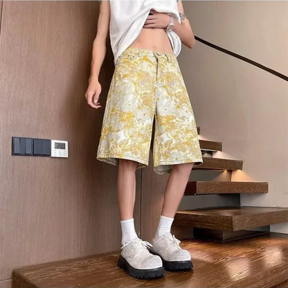 Jacquard Denim Shorts