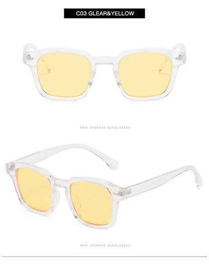 Popular Women's Sunglasses Trend Vintage Square Frame Black Yellow Sun Glasses Fashion Women Eyeglasses Ladies Eyewear