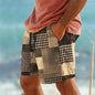 Hawaiian Swim Trunks 3D Plaid
