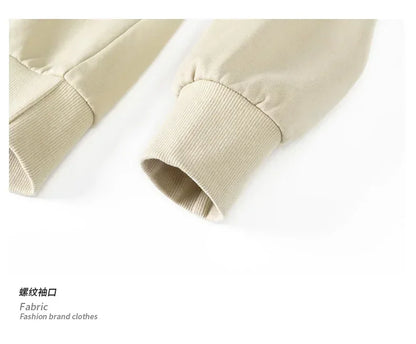 2024 Spring Autumn New Men Casual Sweatshirts Harajuku Loose Streetwear Tops O Neck Pullover Hoody Solid Mens Sweatshirts M-3XL