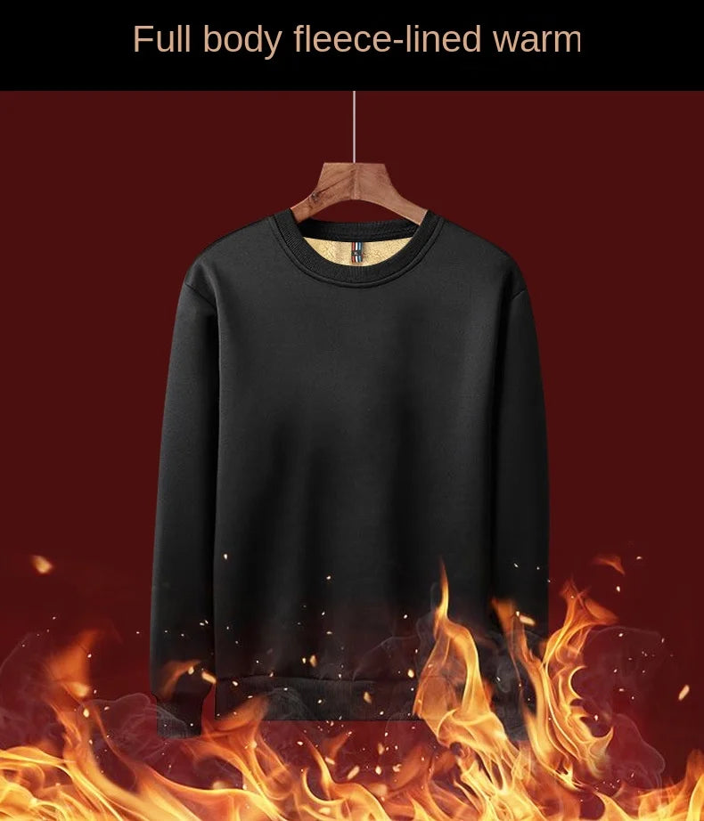 Autumn And Winter Warm Polar Fleece Pullover Men And Women Thickened Lamb Velvet Round Neck Casual Daily Life Sportswear