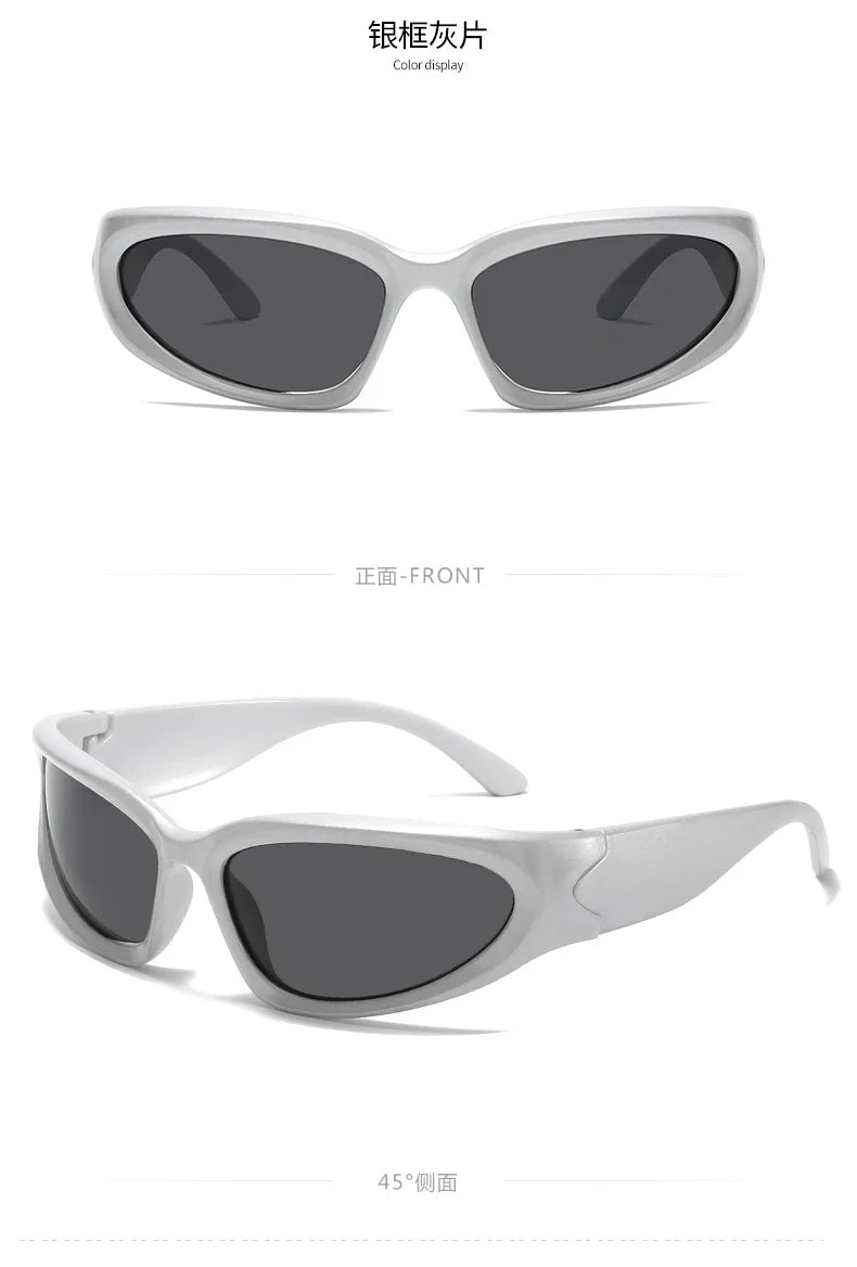 New arrival Popular Women's Sunglasses Punk Sunglasses Unique Oval Sun Glasses Men Goggle Shades Mirror Colorful Y2K Eyewear