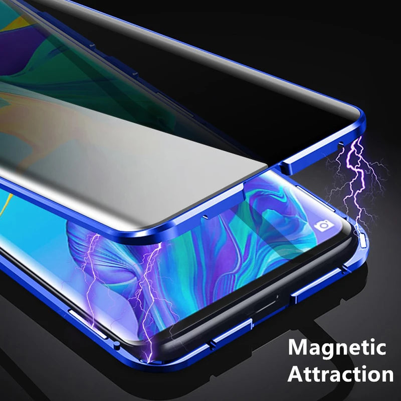 Anti-Peeping Privacy Protection Magnetic Case For iPhone 17 16e 16 15 11 14 12 13 Pro XS Max XR SE2 X 8 Double Glass Metal Cover