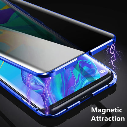 Anti-Peeping Privacy Protection Magnetic Case For iPhone 17 16e 16 15 11 14 12 13 Pro XS Max XR SE2 X 8 Double Glass Metal Cover