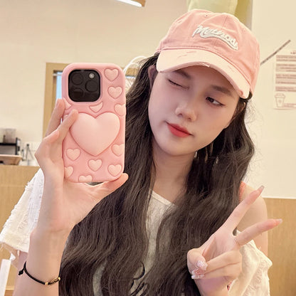 Kawaii Lovely Relieve Stress Phone Case For iPhone 16 15 14 13 12 Pro Max Cute 3D Shock Proof Soft Silicone Back Cover Capas