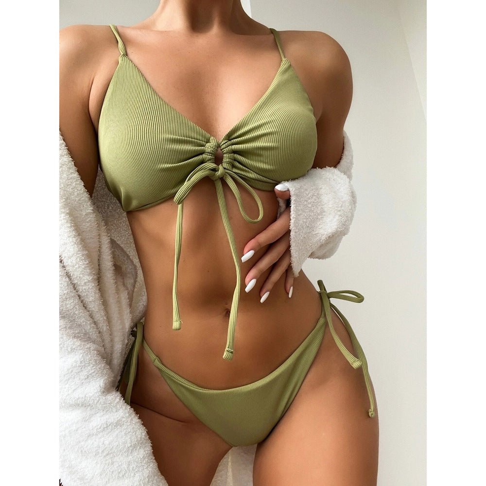 Golden Heat Luxe Drawstring Bikini
